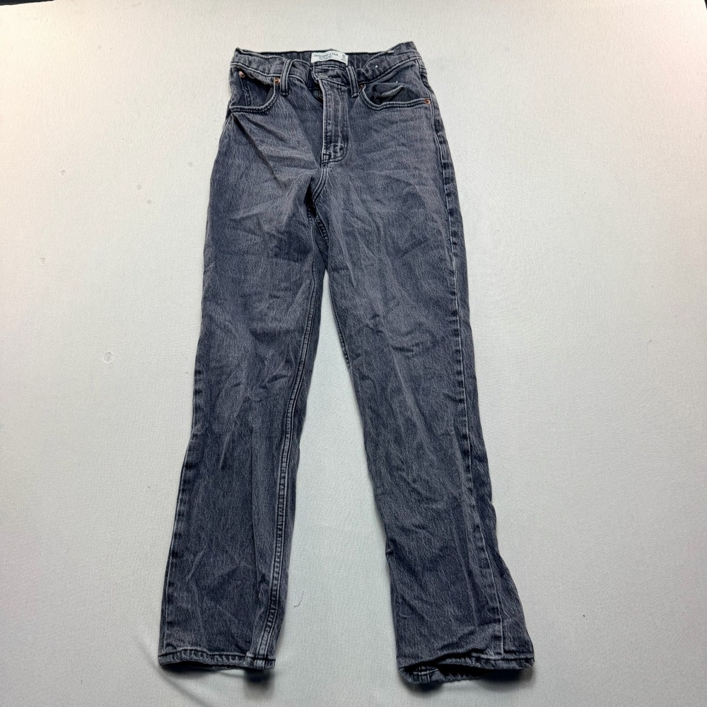 Abercrombie & Fitch Jeans Kids 25 0XS Black Excellent 90s Straight High Rise